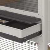 Ferplast Konijnenhok Grand Lodge 140 Wit / Grijs 134 X 73 X 110 cm