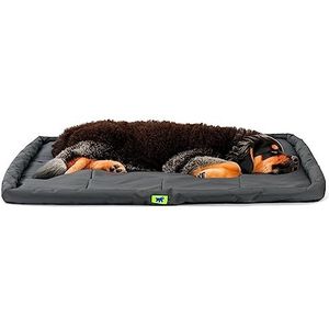 Ferplast Hondenbed Hondenkussen Groot formaat hond Antikrasstof Hondenmand met afneembare hoes Machinewasbaar op 30° Waterdicht hondenmatras 122 x 76 x 5 cm Zwart