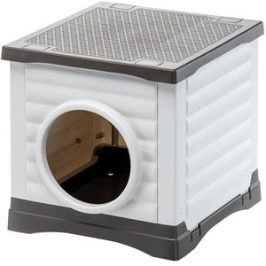 Ferplast - Honden en Kattenkennel Outdoor - Konijnenhok - Stevig gerecycled kunststof - PETVILLA 50, 38,5 x 43 x h 38,5 cm