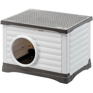 Ferplast - Honden en Kattenkennel Outdoor - Konijnenhok - Stevig gerecycled kunststof - PETVILLA 60, 54 x 43 x h 38,5 cm