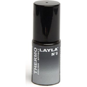 Layla Cosmetics Milano Thermo Effect Nagellak, kleurverandering, zwart naar grijs, 5 ml