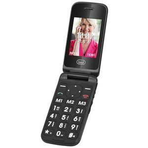 Trevi Mobiele Seniorentelefoon Met Dubbel Display En Schelpopening Flex Plus 55 Zwart (2.40", 0.30 Mpx, 2G), Sleutel mobiele telefoon, Zwart