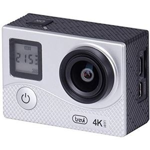 ACTION CAM 4K Ultra HD met dubbel lcd-scherm en Trevi Go 2500 4K onderwaterhoes, grijs