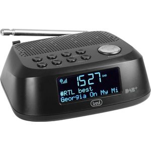 Trevi RC 80D4 DAB elektronische wekkerradio met digitale DAB/DAB+ ontvanger, groot led-display, nachtlichtfunctie, sluimerfunctie, zwart