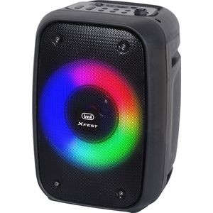 Trevi XFest XF 150 KB draagbare luidspreker, 15 W, draadloos, draagbaar, met dynamische microfoon, voor karaoke, True Wireless Stereo, USB-aansluiting, micro-SD, geïntegreerde accu