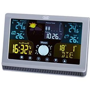 Retoo Draadloos weerstation met buitensensor, draadloos weerstation met weersvoorspelling, binnen en buiten, thermometer, hygrometer, barometer, luchtvochtigheid, radioklok, sensor, bereik 80 m