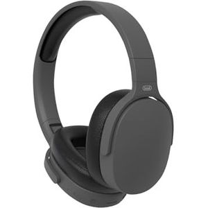 Trevi DJ 12E45 BT Bluetooth HiFi DJ-hoofdtelefoon met MP3-speler Micro SD-kaart, AUX-IN, directe knop voor telefoongesprekken, geïntegreerde microfoon, oplaadbare batterij met type-C, zwart
