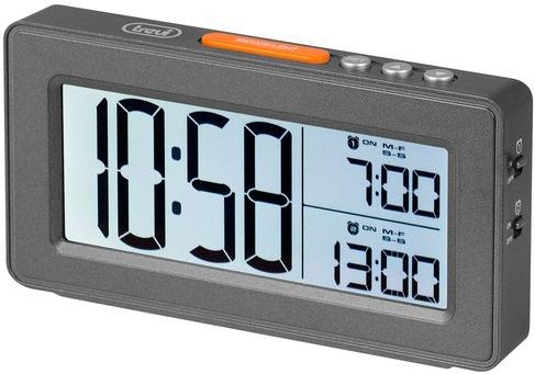 Trevi - SLD 3P40 - Digitale Klok - Grijs Metaal - Groot LCD-Display