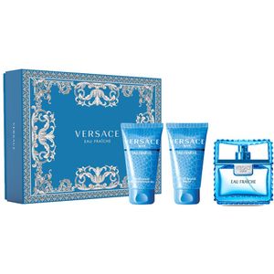 Versace Man Eau Fraîche Giftset - 50 ml eau de toilette spray + 50 ml showergel + 50 ml aftershave balm - cadeauset voor heren