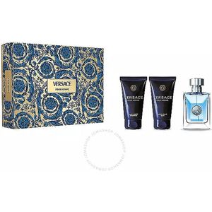 Versace pour Homme Giftset - 50 ml eau de toilette spray + 50 ml showergel + 50 ml aftershave balm - cadeauset voor heren