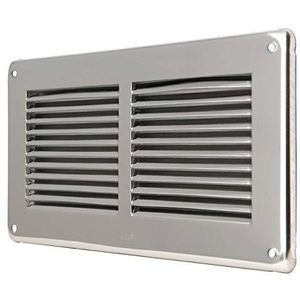 La Ventilazione GIN20 ventilatierooster rechthoekig van roestvrij staal 430 voor overlappen Afmetingen 240 x 140 mm