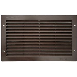 La Ventilazione PAR3823M Ventilatierooster van kunststof, rechthoekig, 380 x 230 mm, voor inbouw, bruin