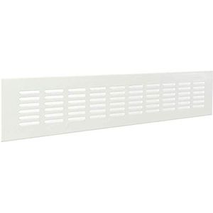 Ventilatie GF286B afgeschuind rooster van gelakt aluminium, 280 x 60 mm, wit.