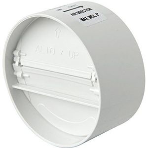 La Ventilazione VLG100B terugslagklep van ABS met compensatieve afdichting, voor buizen met diameter 100-110 mm, wit