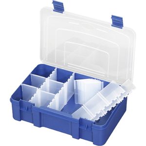 Panaro Tackle Box 196 w/ Adjustable Compartments (1-15) - Blue/Transparant - 276x188xH75 mm | Tackle box