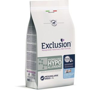 2kg Exclusion Diet Hydrolyzed Hypoallergenic Medium/Large Fish & Maïszetmeel Droog Hondenvoer