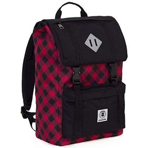 Invicta Backpack - Shot Pack Fantasy - Rood-Zwart - Gewatteerde zak voor PC en tablet - American 28 L