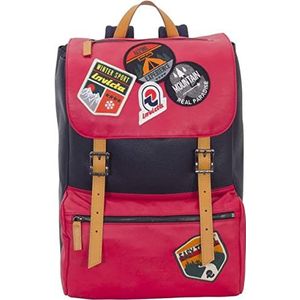Seven Rugzak Invicta – MY JOLLY BICOLOR – leer, gemaakt in Italië, pc-drager, 18 l, Special Edition, rood, Taglia Unica, modern, Rood, Taglia Unica, modern
