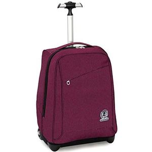 Invicta Benin Eco-Material Trolley, paars, 35 liter, 2-in-1 rugzak met schouderlift voor trolleygebruik, school en reizen