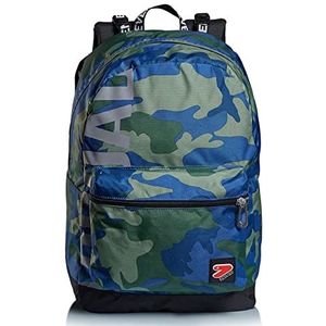 Seven Zaino Reversibile-Verde Militare-Con Cuffie The Double Backpack Camouflage, omkeerbaar, legergroen met stereo-hoofdtelefoon Taglia Uniica, Groen