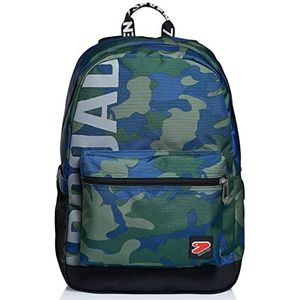 Seven The Double Pro Camouflage-rugzak met powerbank, voor school en vrije tijd, groen, Taglia Unica, Amerikaanse stijl, Groen, Taglia unica, Amerikaans