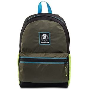 Invicta Barly, Light Ripstop eenvoudige rugzak, groen, met tas voor pc, school en vrije tijd, groen/zwart, Taglia Unica, rugzak, Groen/Zwart, Taglia unica, rugtas