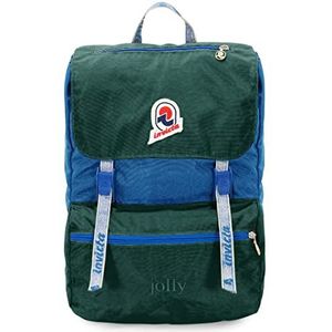 INVICTA S.P.A. Rugzak - JOLLY VINTAGE, groen/blauw - 13"" computertas - Reizen en Tempo Libero - ICONA - 18 L - voor heren en dames, groen/blauw, Taglia unica, casual, Groen/Blauw, informeel