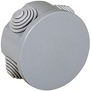 Electraline 60550, afvoerbox, rond, met opzetstukken, diameter 65 mm, IP44, grijs