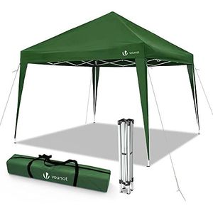 VOUNOT Partytent Opvouwbaar 3x3m, Easy Up Paviljoen, Pop Up Tuintent, UV-bescherming 50+, Groen