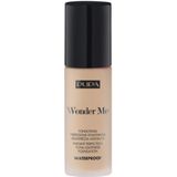 Pupa Foundation, vloeibaar, waterbestendig, Wonder Me (020 Light Beige Warm), primer voor onmiddellijke perfectie en absolute lichtheid, duurzaam, water- en vochtbestendig, formaat 30 ml