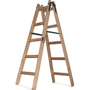 Trap, houten schilder, dubbel klimmen, 5 + 5 treden