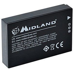 Midland C1124 lithiumbatterij, 3,7 V, 1700 mAh, voor camcorder, zwart