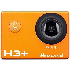 Midland H3+ Full HD Action Camera, C1235.01 met WiFi, 2'' LCD-scherm en beeldstabilisator, zwart/oranje