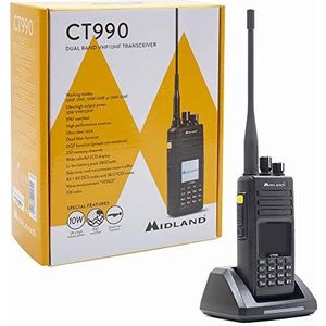 PMR radio VHF/UHF draagbare Midland CT990 dual band, 144-146 en 430-440 MHz Code C1339