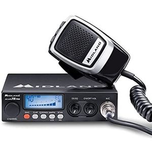 Midland Alan 78 Pro CB Radio, multi-band radio voor voertuigen, radio met 6-polige microfoon, multifunctioneel display met achtergrondverlichting, scan, AM/FM-radio, digitale squelch,