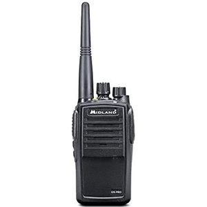 Midland G15 PRO radioapparatuur IP67 walkietalkie 32 kanalen PMR446-1 zender, oplaadbare Li-ion batterijen 1600 mAh, tafellader en wandadapter