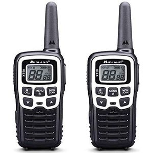 Midland XT50 Adventure, 24 Kanaler, 446.00625 - 446.09375 Mhz, 8000 m, LCD, Alkaline, 54 mm