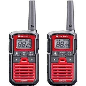 Midland XT10 PRO - Portofoonset - Walkie Talkie - PMR446 - Set van 2 stuks - C1459, Walkietalkie, Zwart