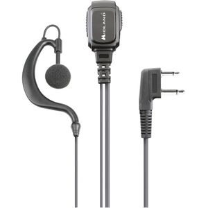 Midland Microfoon, MA21-L PRO met spiraalkabel, mono-headset, VOX/PTT-schakelaar en L-connector, 2-polig, zwart