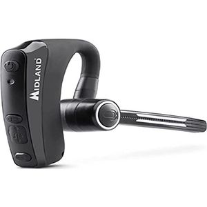 Midland C1521 Dual Headset Bluetooth geïntegreerde PTT-headset voor handsfree communicatie, mono-hoofdtelefoon met microfoon, ruisonderdrukking