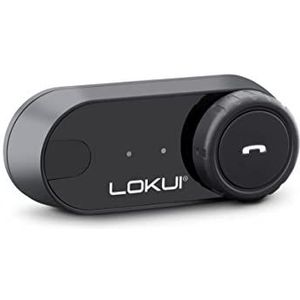 LOKUI, K30 Motorintercomsysteem, bluetooth, enkel, hoofdtelefoon voor motorhelm met ruisonderdrukking, communicatie van bestuurders, bereik 800 m, FM-radio, autonomie 10 uur, 1 headset