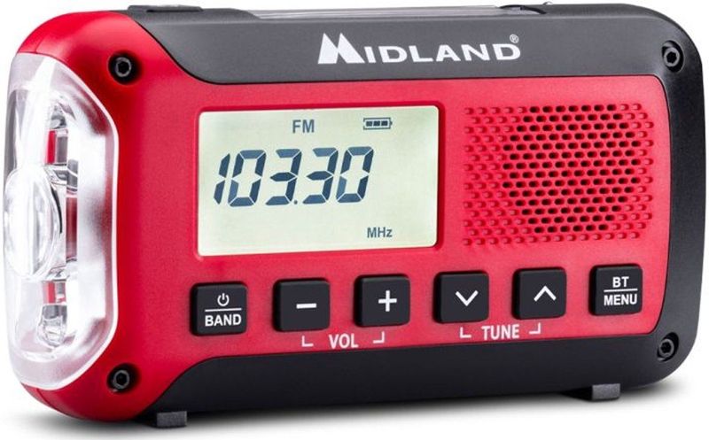 Midland - ER250BT - Noodradio - Bluetooth - Zwart - Multifunctioneel