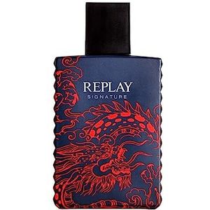 Replay - Signature Red Dragon For Man Eau De Toilette - Parfum Homme dédié à une personnalité Audace et mystérieuse, Parfum olfactif Boisé - Épicé. Flacon de 100 ml