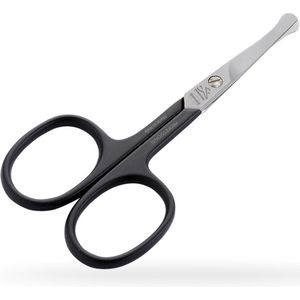Premax Optima Aqua Schaar met Ronde Punt - voor Neus en Oren - 9,5cm - Zwart