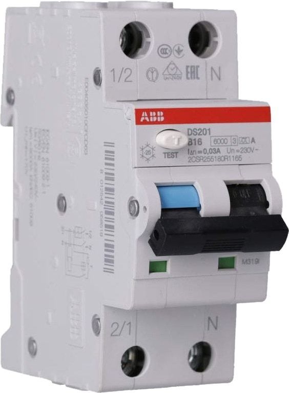 ABB System pro M compact DS Aardlekautomaat 1P+N 16A 30mA