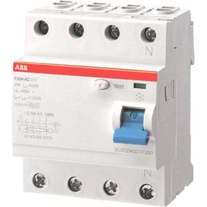 ABB F200 RCCB, 4-polig, 63A, 30mA type A 230V AC