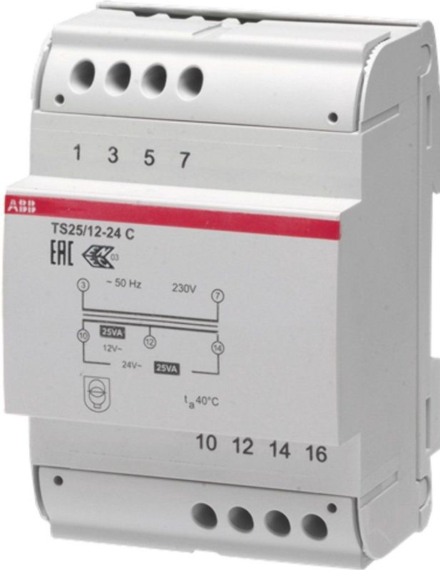 Abb - TS Stuurstroomtransformator - 70x58x100mm - 12-24V - 25VA