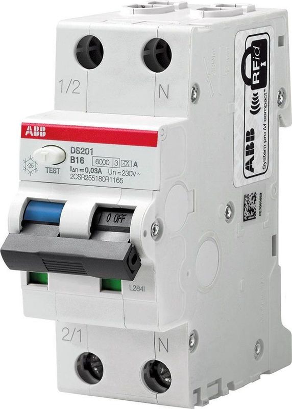 ABB - System Pro M Compact DS Aardlekautomaat - 1P+N - 25A - 30mA