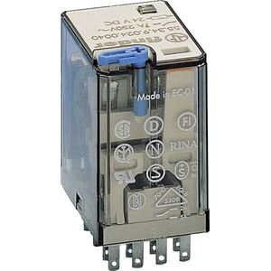 Finder relais miniaturowy 4P 7A 220V DC knop testujący wskaźnik zadziałania (55.34.9.220.0040)