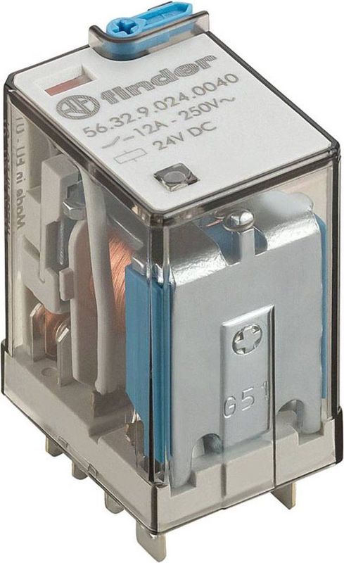 Finder 56.32.9.024.0040 Steekrelais 24 V/DC 12 A 2x wisselcontact 1 stuk(s)